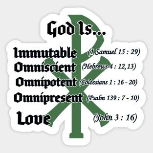 God Is ... Green Chi-Rho Sticker